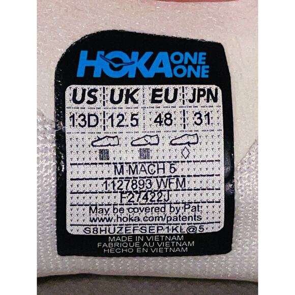 HOKA One One Mach 5 Sneakers - Men's Size 13 D - Picture 11 of 12